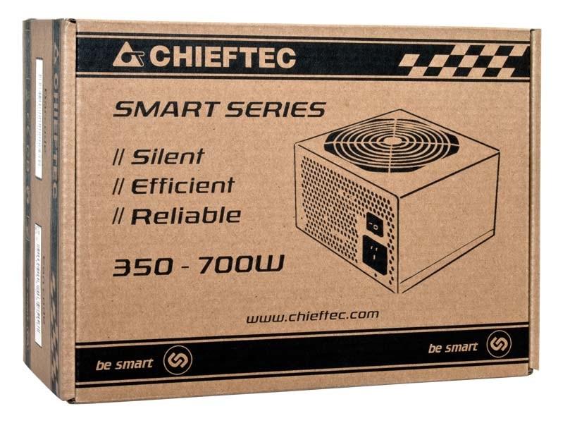 Strømforsyning ATX 600 W - Chieftec Smart GPS-600A8, 20+4 pin, sort billede