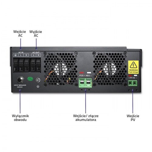 Solcelle inverter hybrid Qoltec 5,5 kW off‑grid, 100 A, 48 V, MPPT, sinus