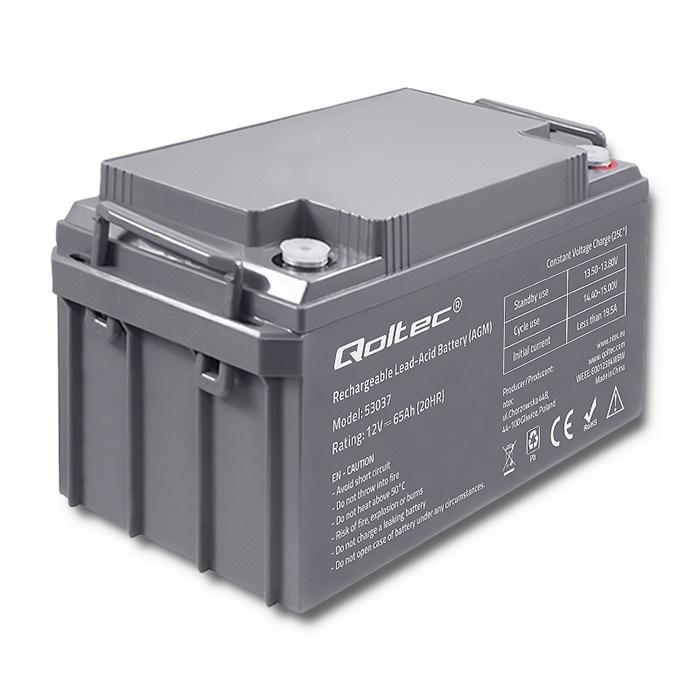 Batteri AGM 12 V 65 Ah - Qoltec 53037 billede