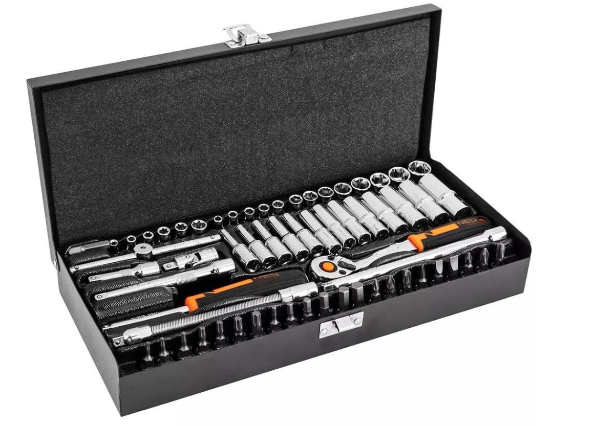 Topnøglesæt 1/4" - NEO TOOLS, 63 dele