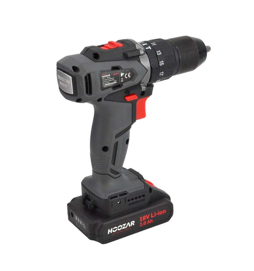 Skruemaskine 18V - Hoozar 2x2,0 Ah, 45 Nm (CD45BL-D2)