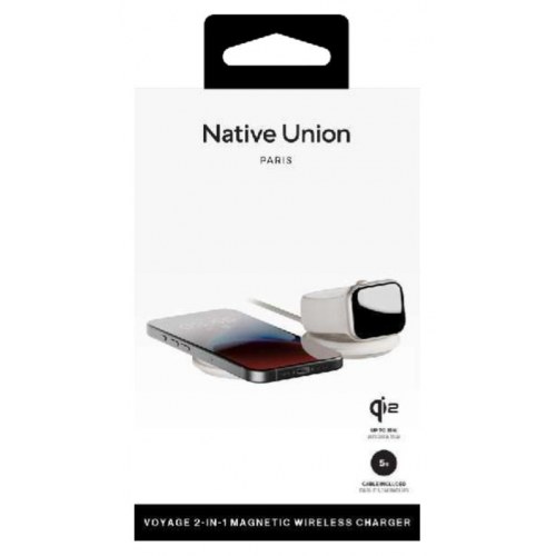 Trådløs oplader 2-i-1 – Native Union Voyage, Sandstone