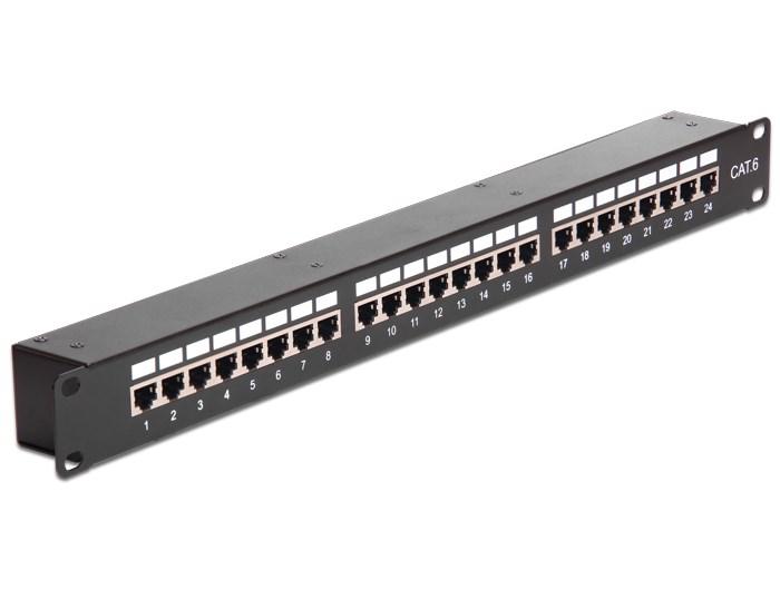 Patchpanel 24-port Cat6 1U - DELOCK billede
