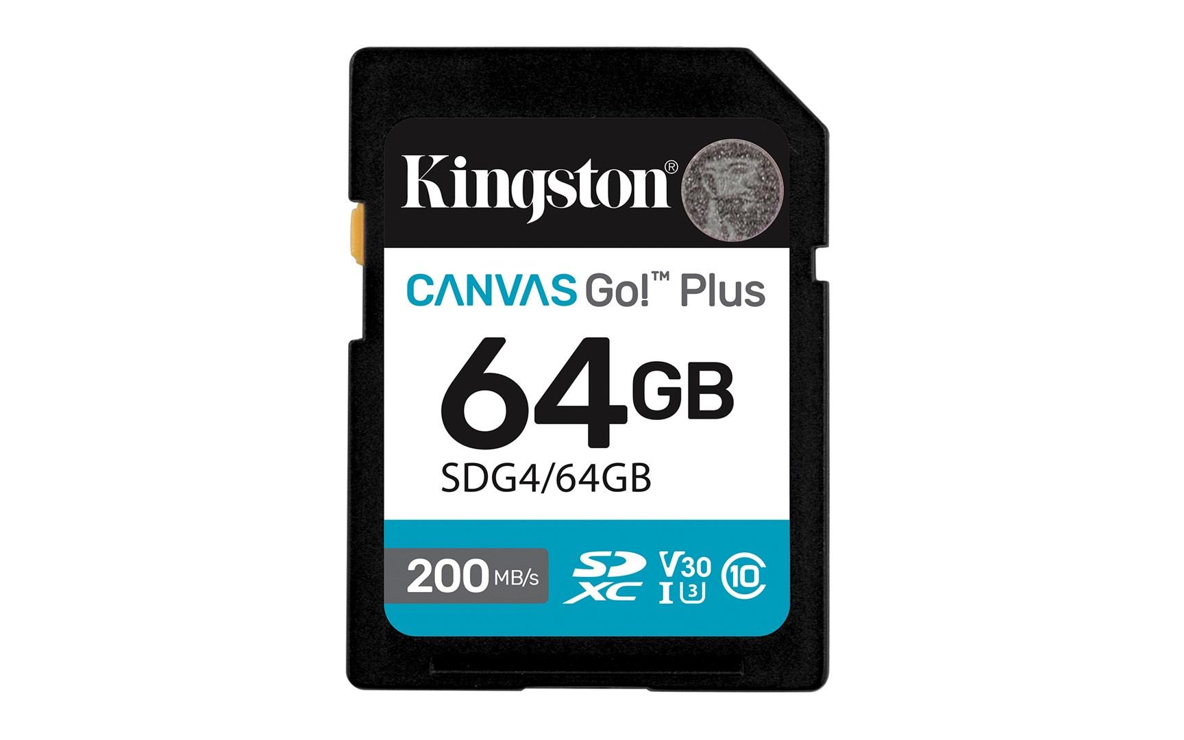 SD-kort Kingston Canvas Go! Plus 64 GB SDXC UHS-I U3 V30 200 MB/s billede