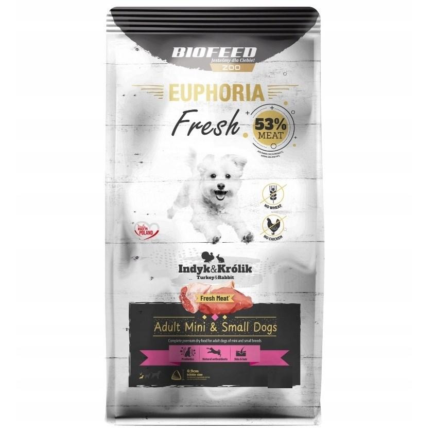 Hundefoder tørfoder BIOFEED Euphoria Fresh Adult kalkun & kanin XS/S – 500 g
