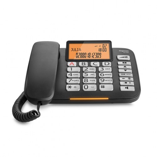 Fastnettelefon Gigaset DL580 med opkalds-ID - sort
