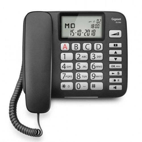 Fastnettelefon Gigaset DL580 med opkalds-ID - sort