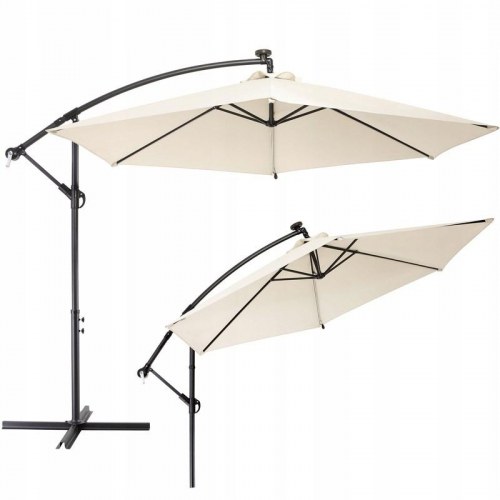 Parasol på hængende arm 3 m – Extralink BLACK FOREST, beige