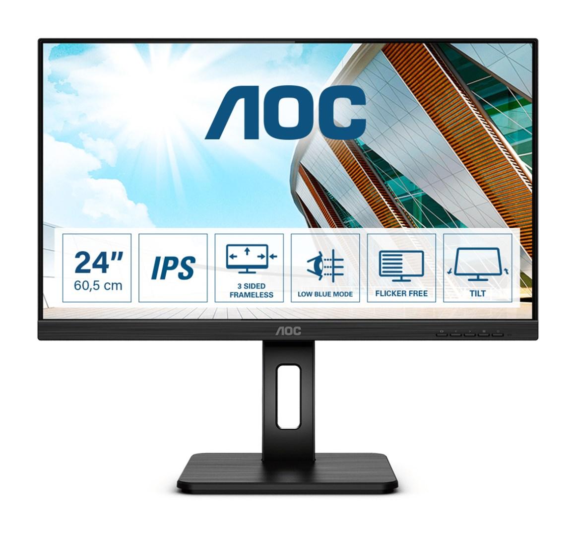 Skærm 24" AOC Q24P2Q IPS Quad HD (2560 × 1440) – sort