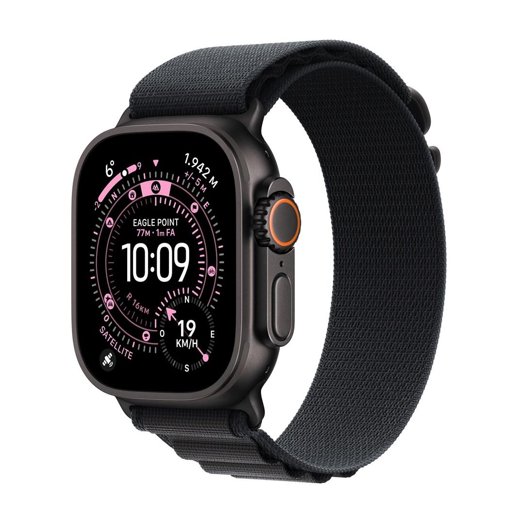 Smartwatch Apple Watch Ultra 3 GPS + Cellular 49 mm sort titanium med Black Alpine Loop - Medium billede