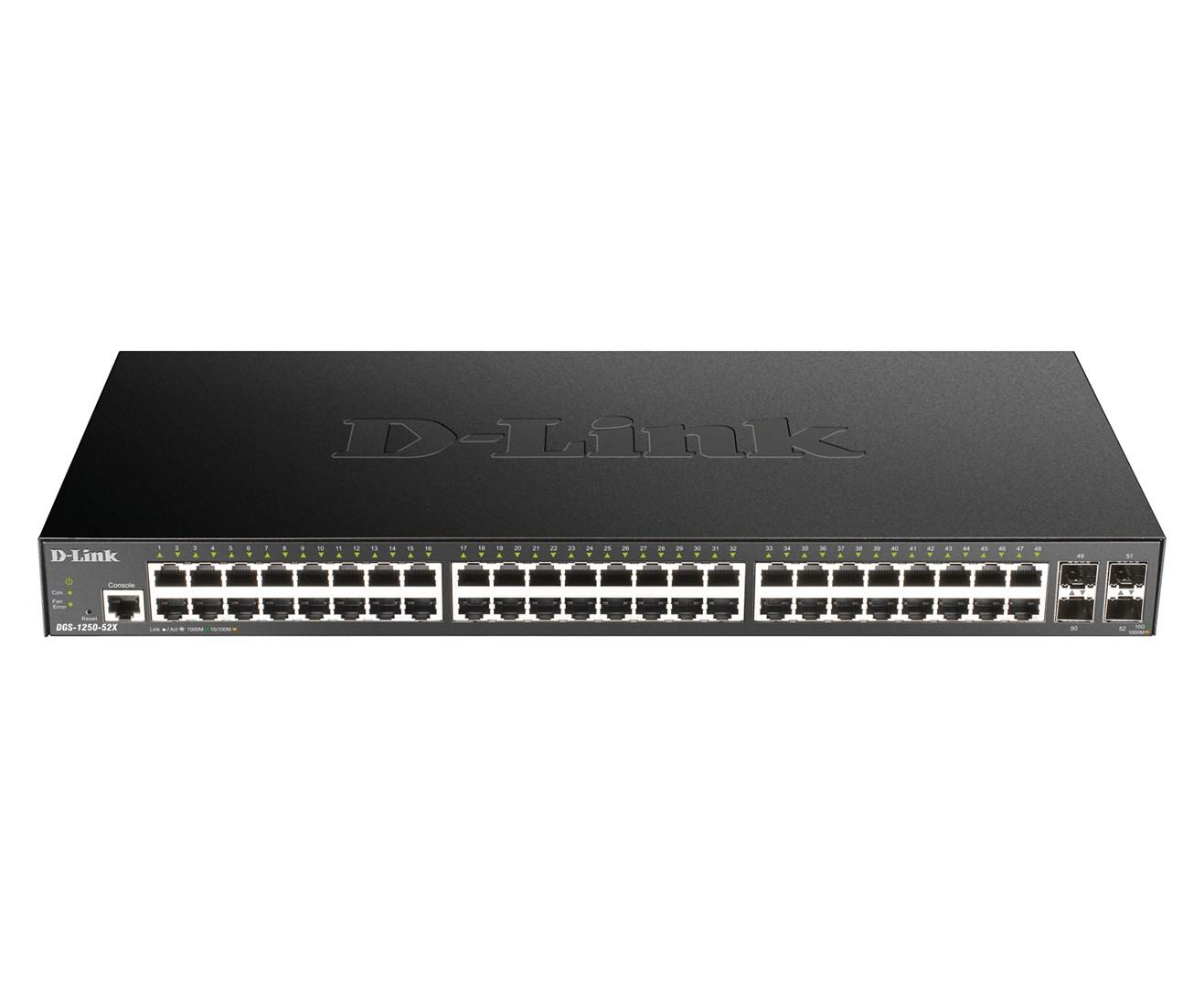 Netværksswitch D-Link 48‑port Gigabit Smart Managed med 4 x 10G SFP+ billede
