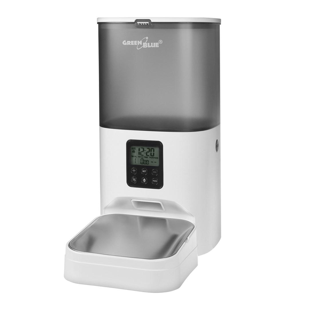 Automatisk foderautomat til kæledyr 6 l – GreenBlue GB393, USB 5V 1A