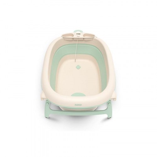 Babybadekar med stativ – neno Lucy Stand, sammenklappeligt, hvid/mint/beige