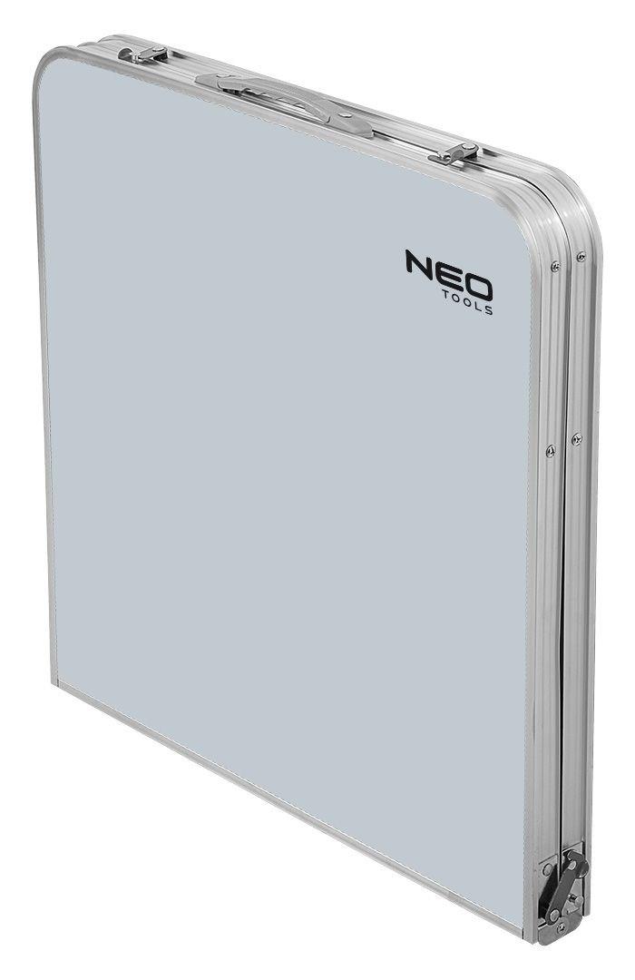 Campingbord sæt NEO TOOLS – bord og 4 stole, sammenklappeligt i kuffert