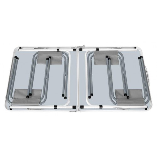 Campingbord sæt NEO TOOLS – bord og 4 stole, sammenklappeligt i kuffert