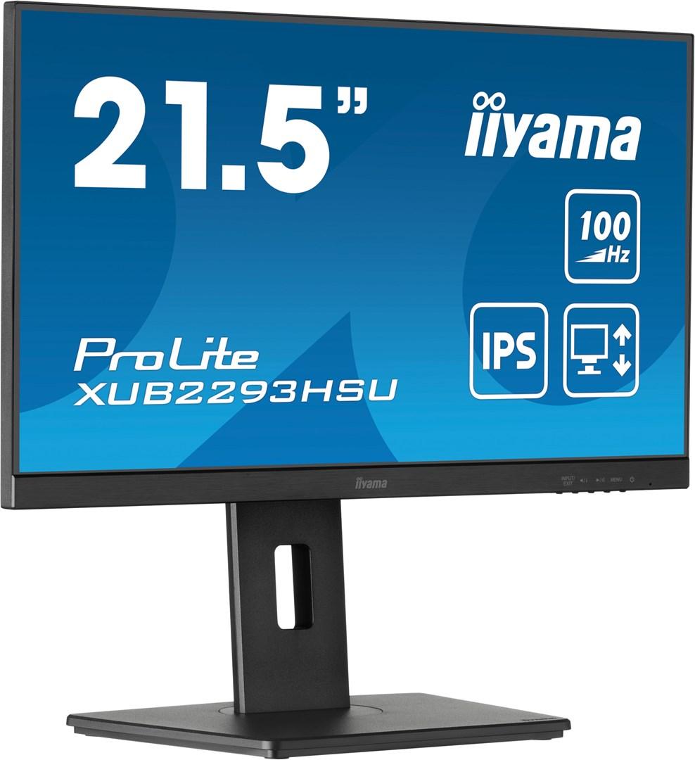 Skærm iiyama ProLite 21,5" IPS, 100 Hz, højdejusterbar, USB-hub billede