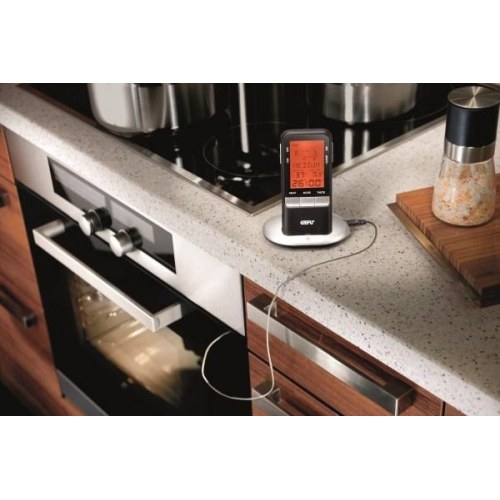 Madtermometer digital – GEFU 0–250 °C (sort/rustfrit stål)