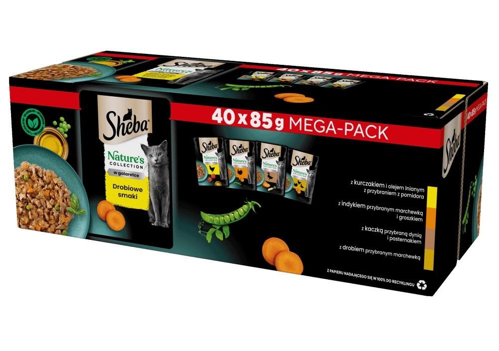 Vådfoder til kat – Sheba Nature’s Collection Fjerkræ i gelé, 40 x 85 g