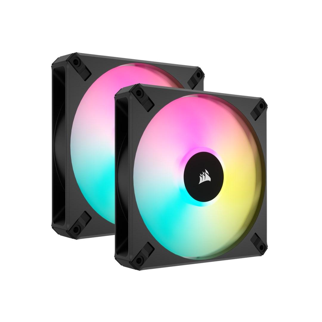 Kabinetventilator 140 mm – Corsair iCUE RGB, 2-pak, sort billede