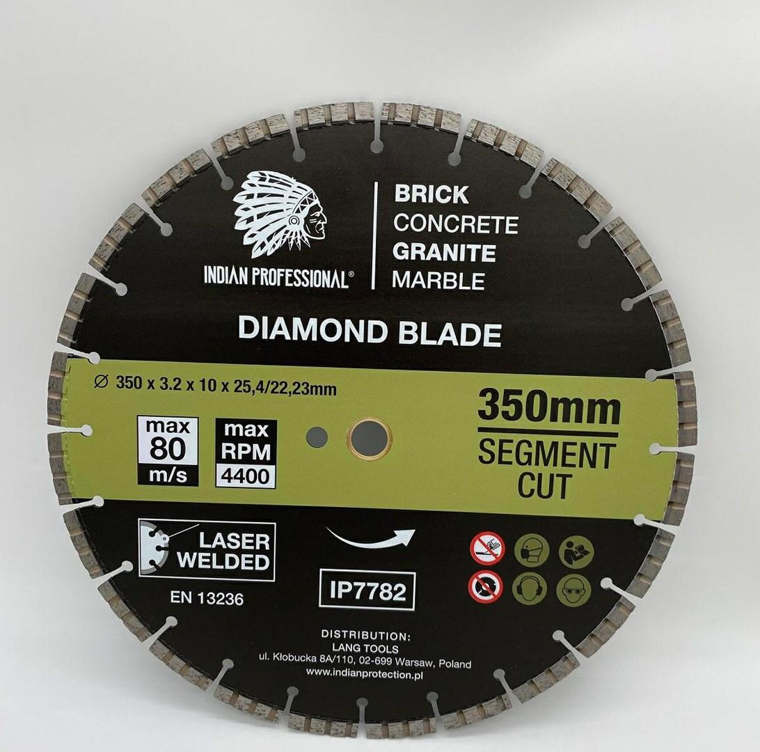 Diamantskive 350 mm segmenteret turbo - Indian Professional
