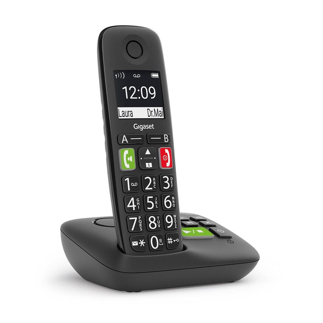 Trådløs fastnettelefon Gigaset E290A med telefonsvarer – sort billede