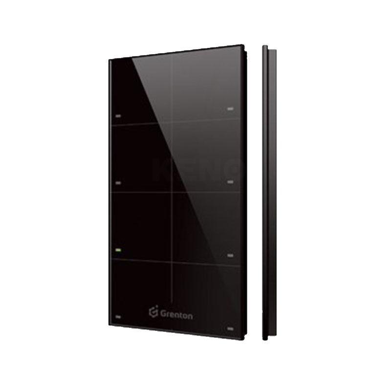 Smart home touchpanel - Grenton, 8 touch-zoner, TF-Bus, sort glas