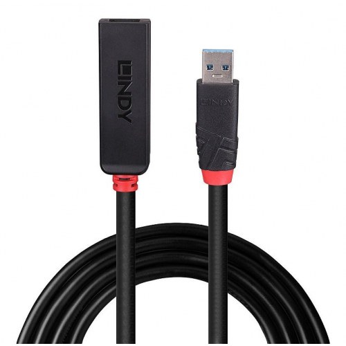 USB 3.0 aktiv forlængerkabel 5 m - Lindy Slim