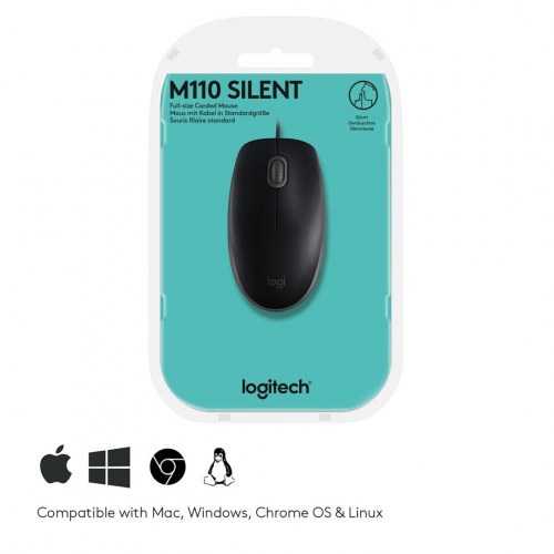 Computer mus Logitech B110 Silent – kablet, sort