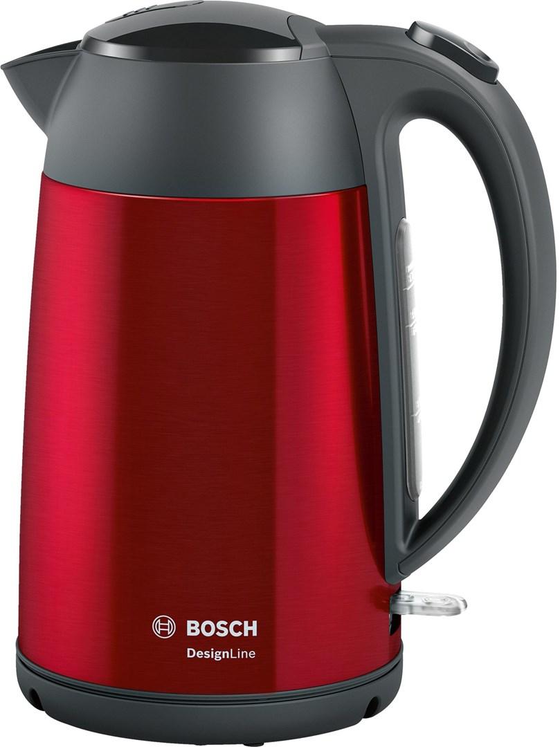 Elkedel Bosch DesignLine 1,7 l - grå/rød, 2.400 W billede