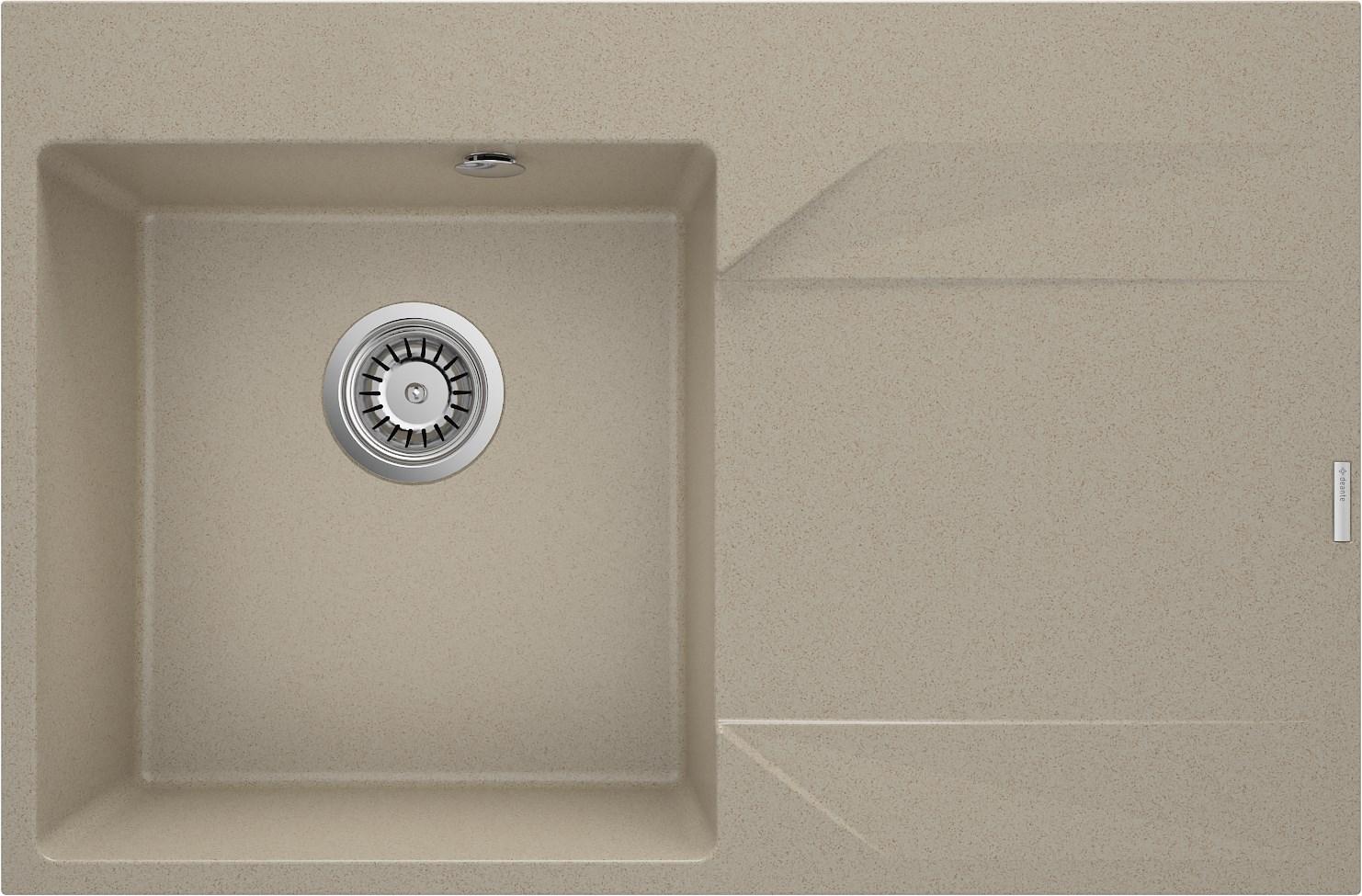 Køkkenvask i granit med afdrypningsfelt højre – deante