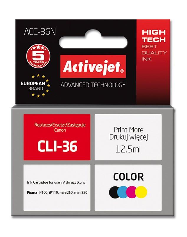 Blækpatron til Canon – Activejet ACC-36N CLI-36, farve, 12,5 ml (kompatibel) billede