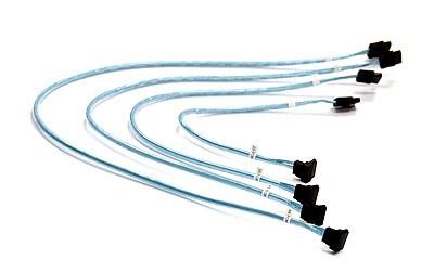 SATA kabel - Supermicro 4 x Round, 0,56 m, sort/blå/hvid