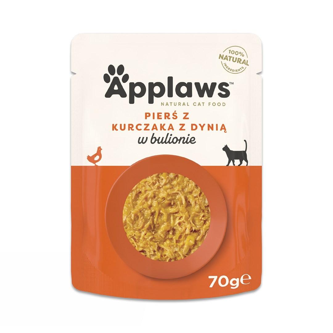 Vådfoder til kat – Applaws kyllingebryst med græskar i bouillon 70 g