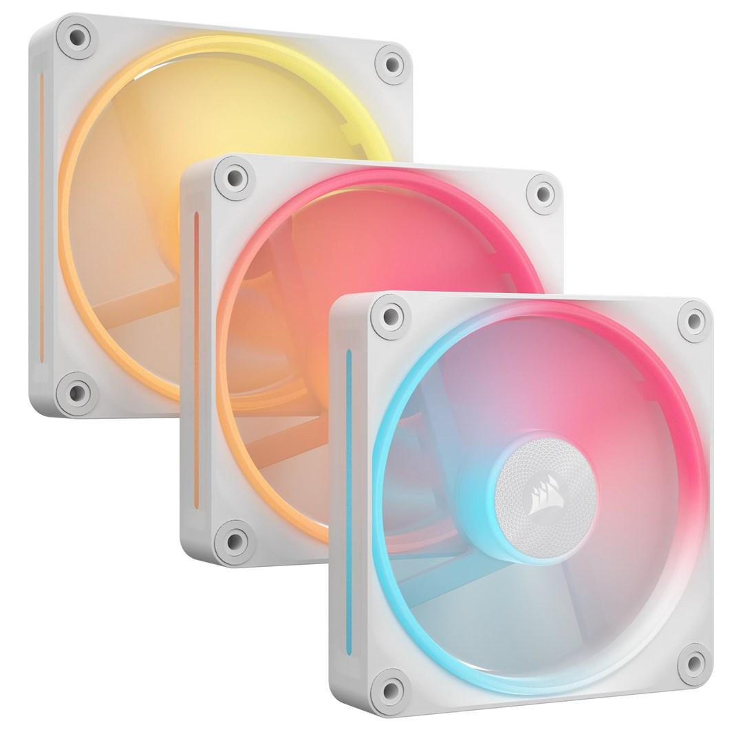 Kabinetsblæser Corsair iCUE LINK LX120-R RGB 120 mm - hvid, 3-pack billede