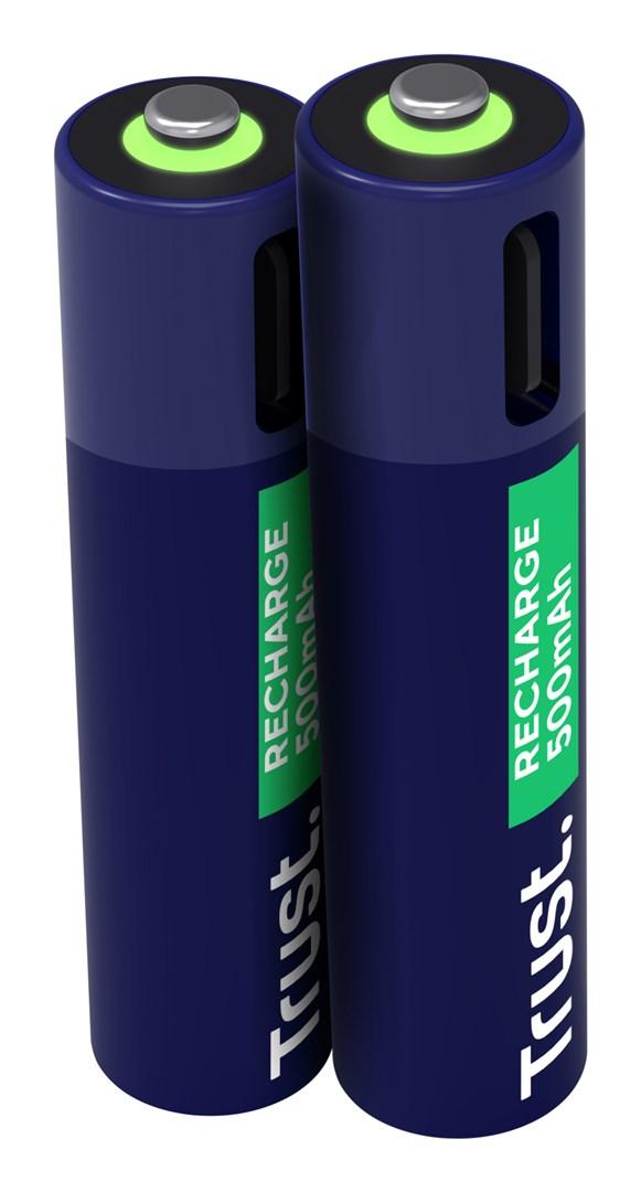 Genopladelige AAA batterier 500 mAh – Trust (2 stk.)