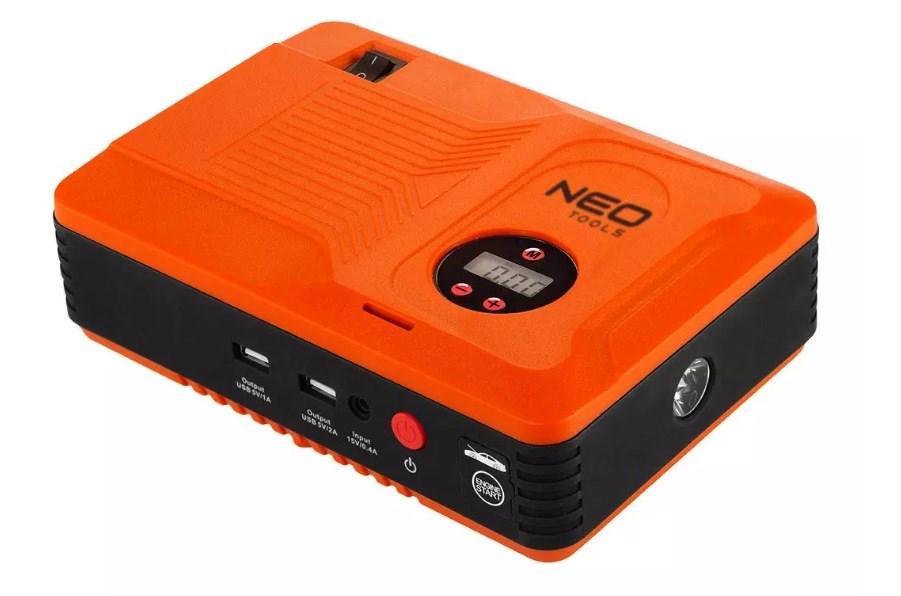 Starthjælp med kompressor - NEO TOOLS jumpstarter 14.000 mAh, 3,5 bar, lygte