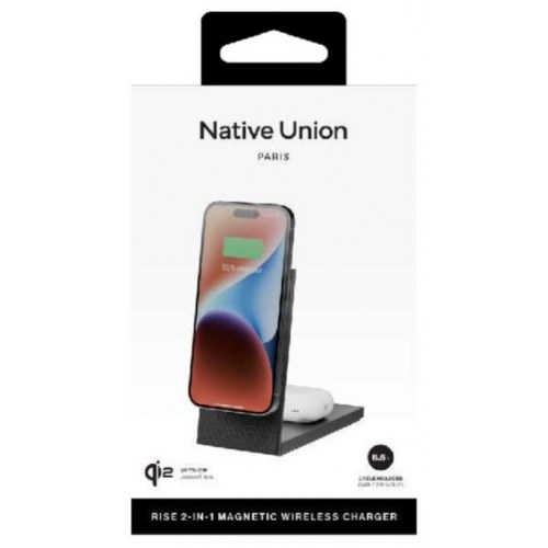 Trådløs oplader 2-i-1 Native Union Rise – sort