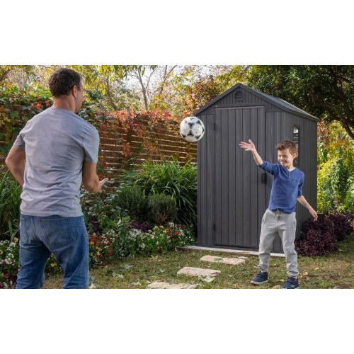 Redskabsskur i komposit 4x6 – Keter Darwin, grå