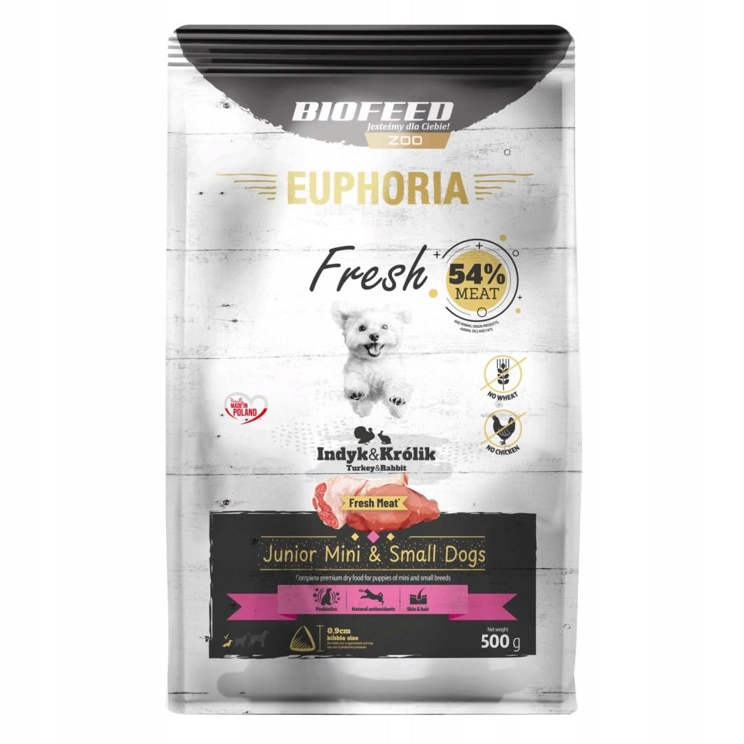 Hundefoder BIOFEED Euphoria Fresh Junior – kalkun & kanin XS/S, 500 g billede