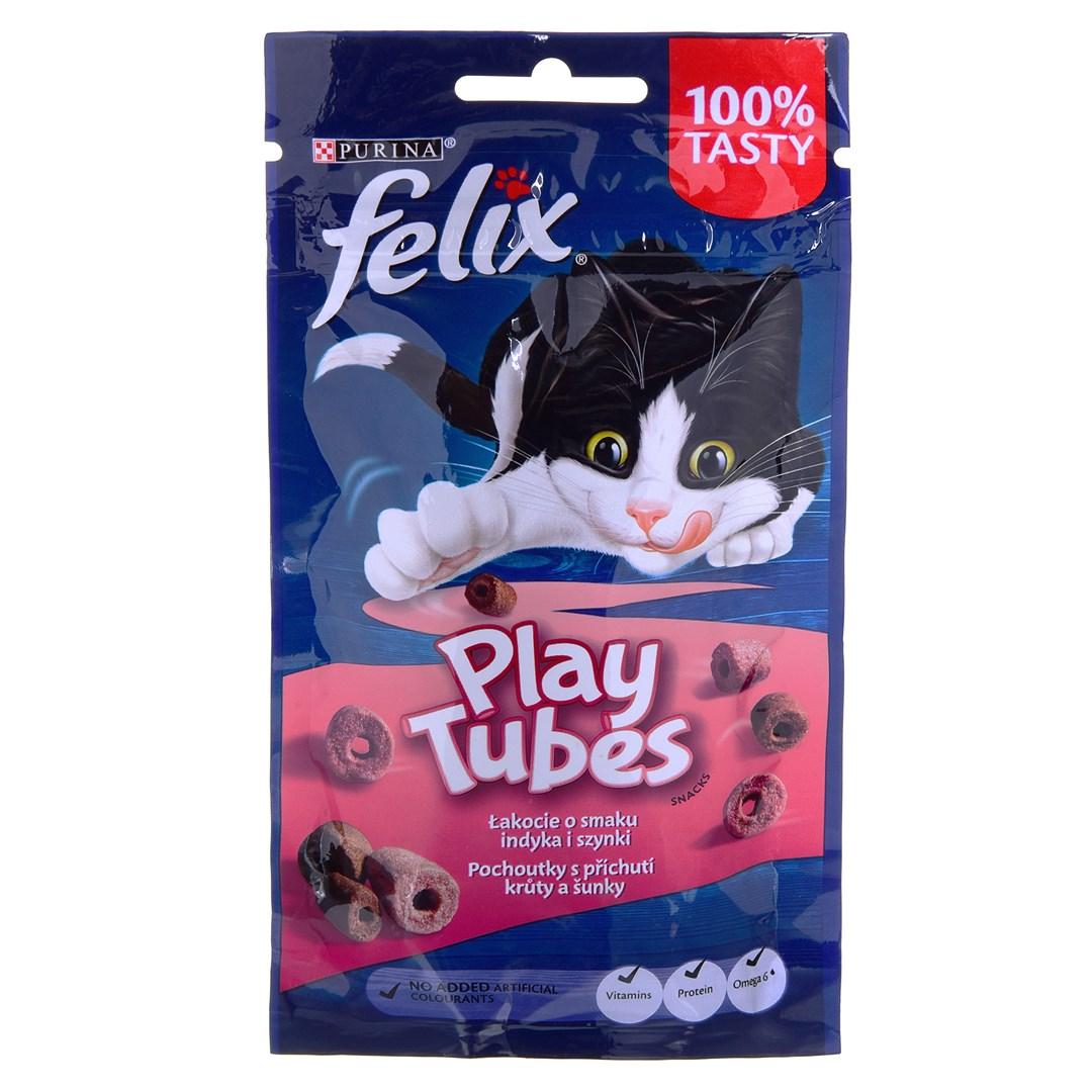 Kattesnacks Purina Felix Play Tubes kalkun & skinke, 50 g