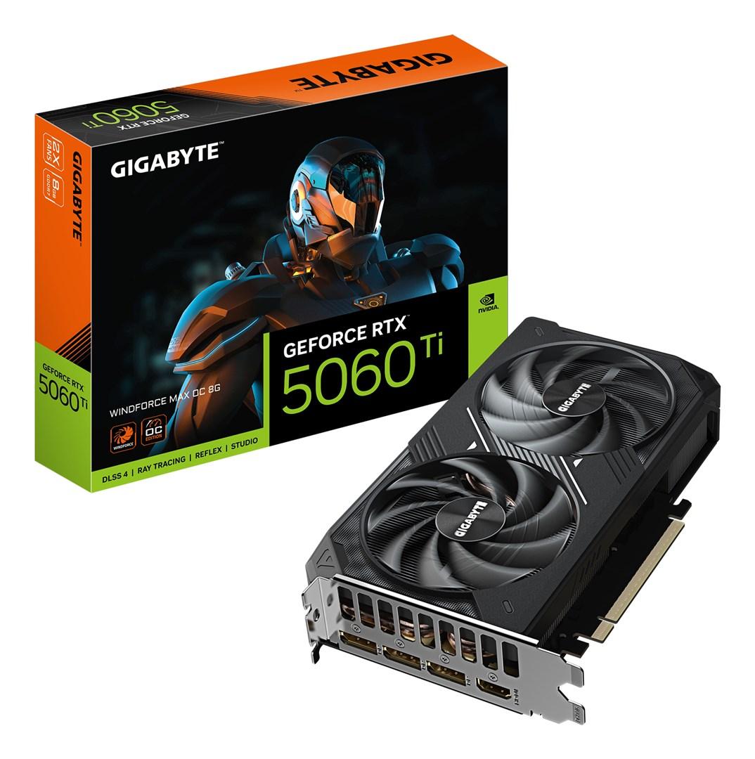 Grafikkort Gigabyte GeForce RTX 5060 Ti WINDFORCE MAX OC 8G - 8 GB GDDR7 billede