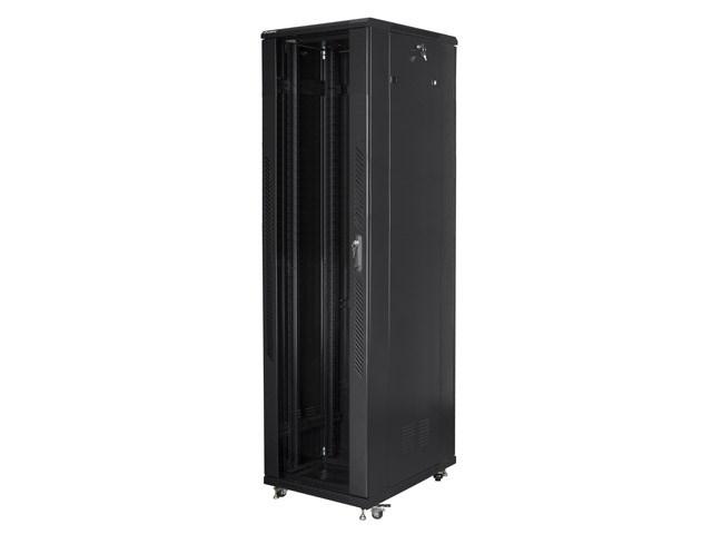 19" serverrack gulvskab - Lanberg 37U, 800×600, sort billede