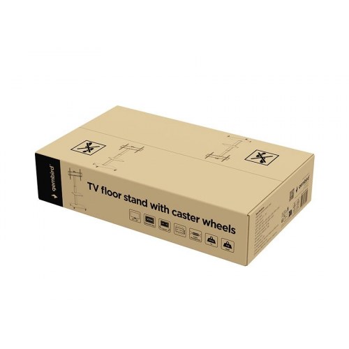 TV-gulvstativ med hjul – Gembird, 37–75", sort