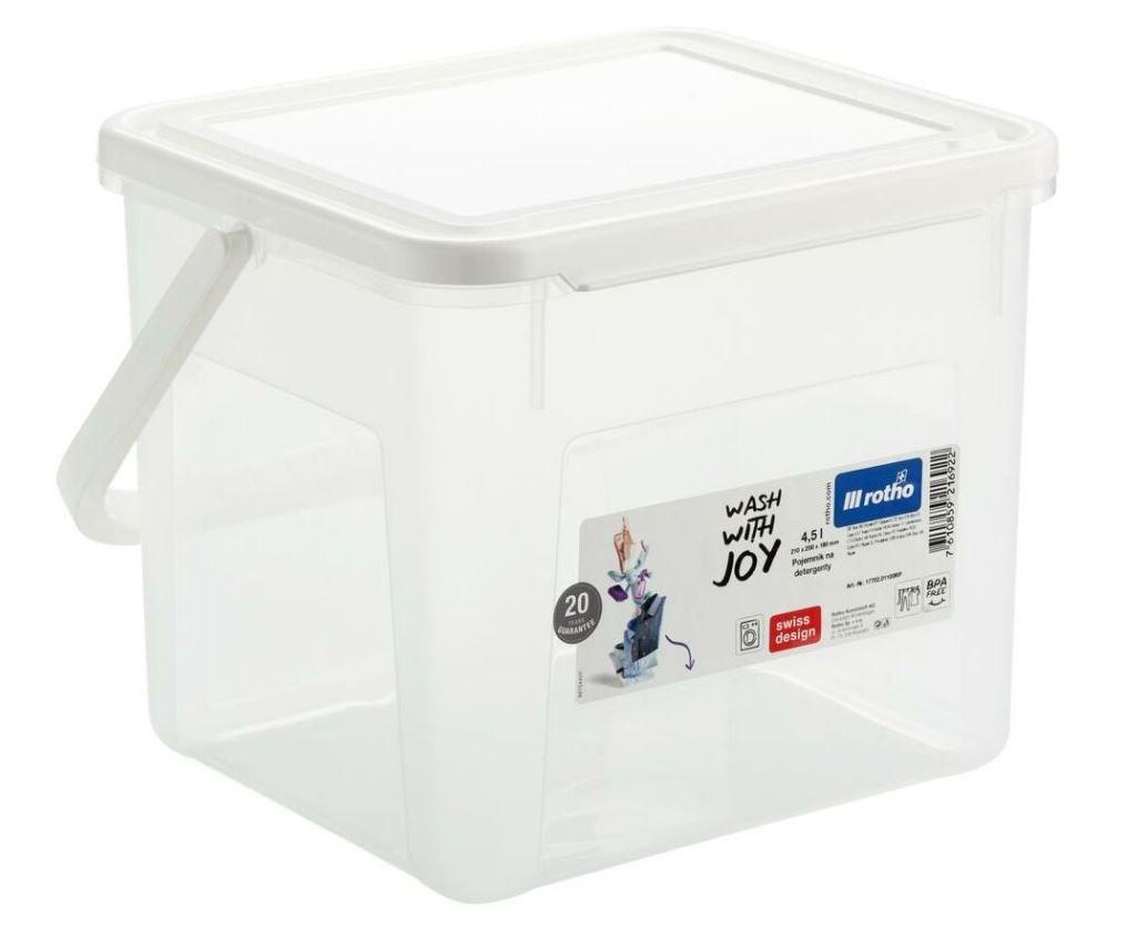 Opbevaringsbøtte med låg 4,5 l - Rotho Basic