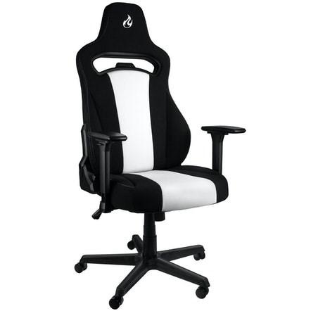 Gamerstol NITRO CONCEPTS E250 – sort/hvid stof, 2D armlæn