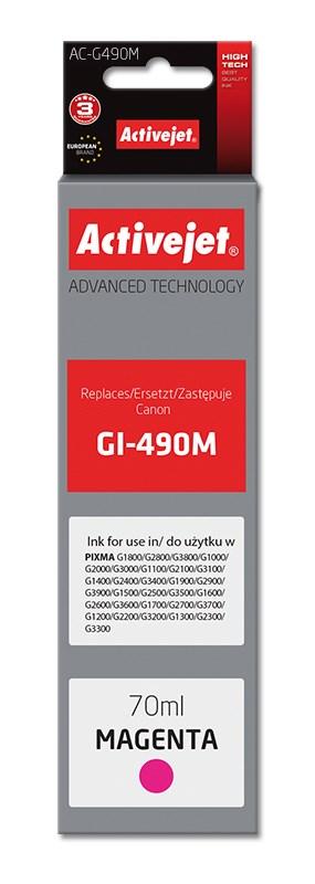 Blækflaske til Canon – Activejet AC-G490M, magenta, 70 ml (erstatning for Canon GI-490M)