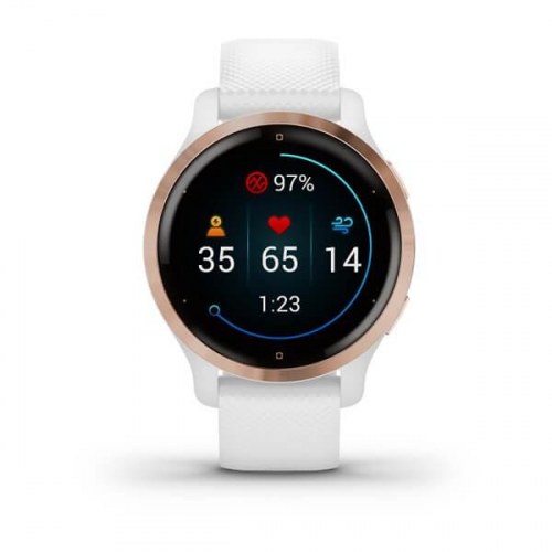 Sportsur Garmin Venu 2S - 40 mm AMOLED, rose gold/hvid, GPS & Wi‑Fi