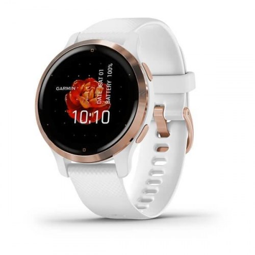 Sportsur Garmin Venu 2S - 40 mm AMOLED, rose gold/hvid, GPS & Wi‑Fi
