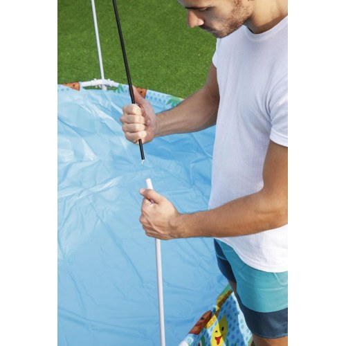Havebassin med solskærm – Bestway Steel Pro 2,44 m x 51 cm, orange/gul