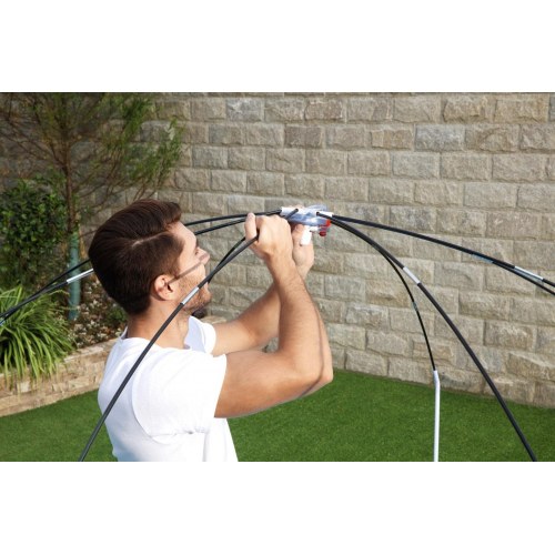 Havebassin med solskærm – Bestway Steel Pro 2,44 m x 51 cm, orange/gul